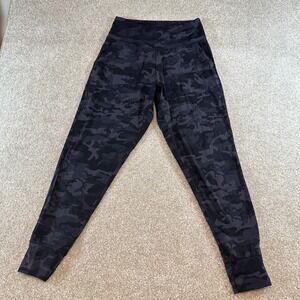 Camo High Waisted Joggers Black Charcoal Grey Camouflage Athletic Pants Medium
